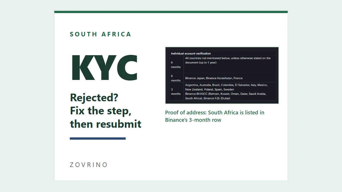Binance Verification Failed in South Africa? Fix It Step by Step